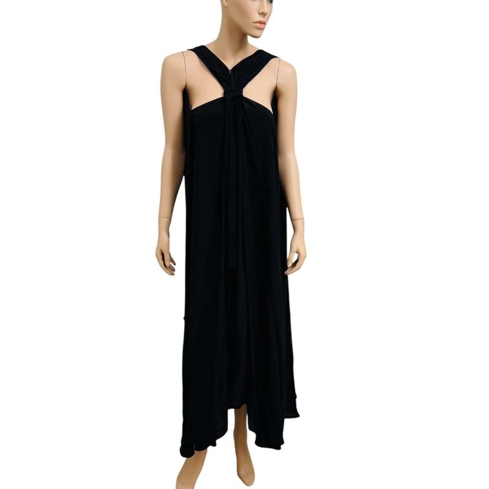 NWT Hatch 100% Silk Elegant Black Knot-Front Maxi Luxury Dress L/XL - Picture 4 of 13